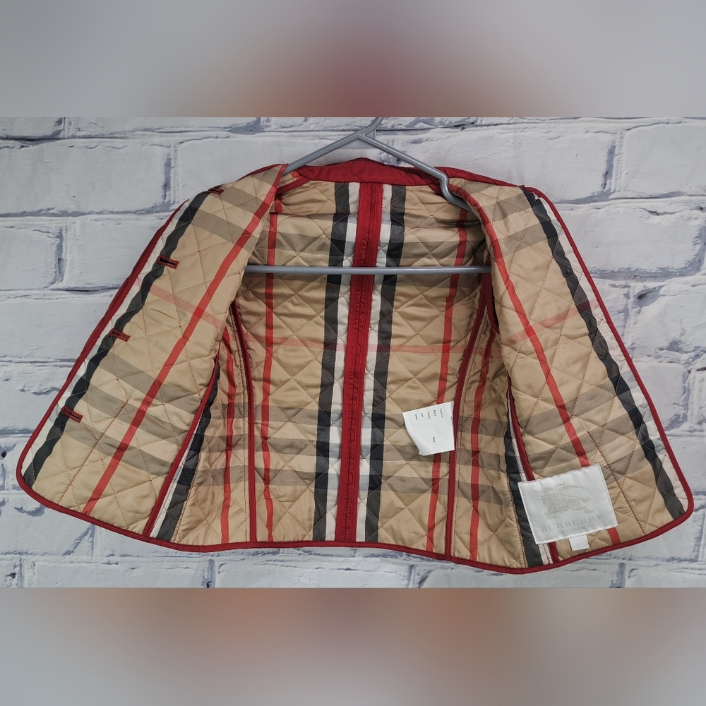 Burberry Girls Mini Westbury Quilted Jacket Military Red Nova Check Size 4Y - Picture 5 of 12